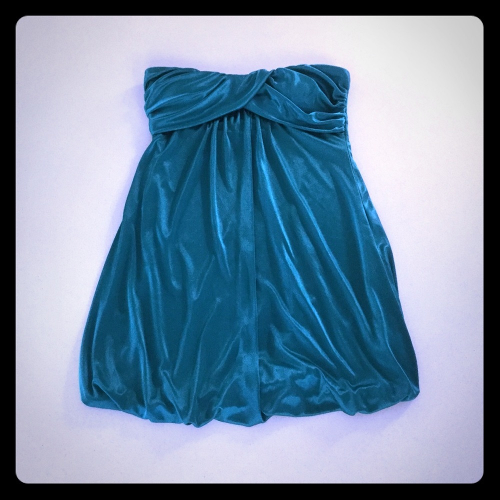 NWT FOREVER 21 teal bubble dress SZ M